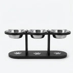 15° Tilted Raised Pet Bowl, Triple Stainless Steel Feeding Station for Cats and Small Dogs
