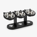 15° Tilted Raised Pet Bowl, Triple Stainless Steel Feeding Station for Cats and Small Dogs