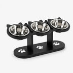 15° Tilted Raised Pet Bowl, Triple Stainless Steel Feeding Station for Cats and Small Dogs