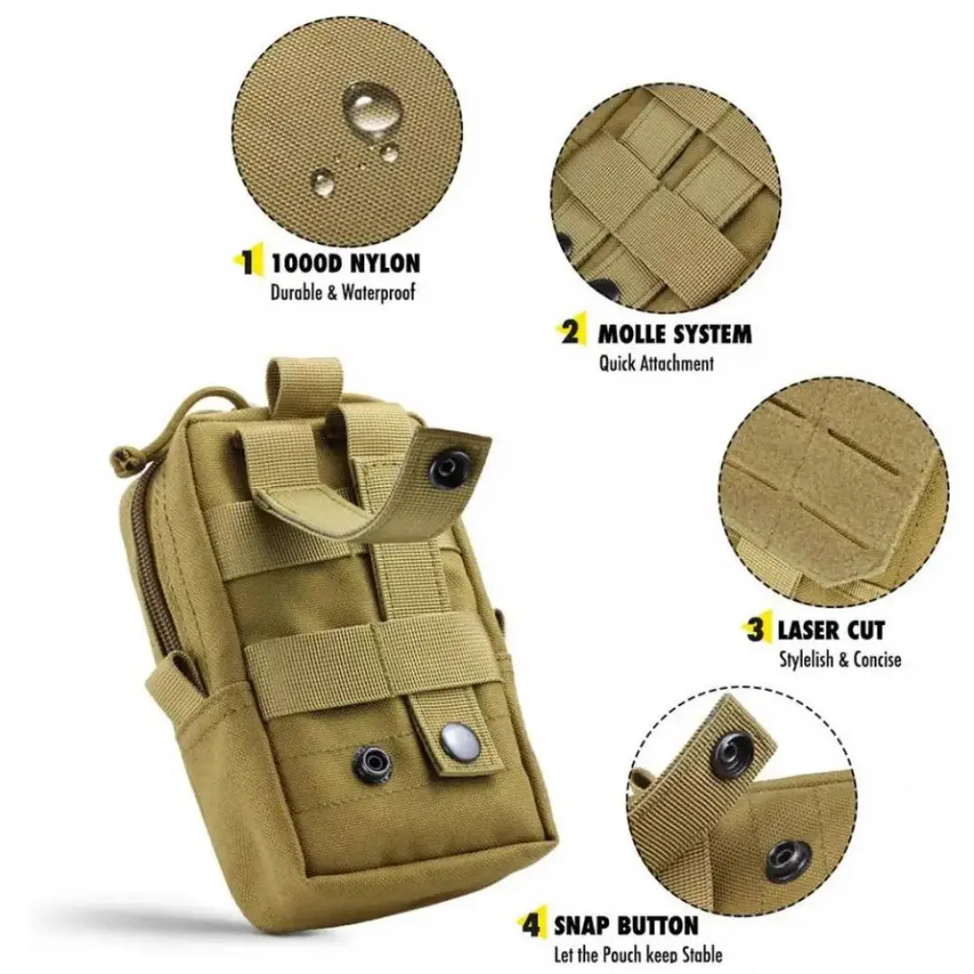 6-Piece Tactical Dog Harness Set for Large Dogs - MOLLE Vest with Collar, Bungee Leash & Pouches
