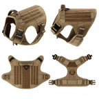 6-Piece Tactical Dog Harness Set for Large Dogs - MOLLE Vest with Collar, Bungee Leash & Pouches