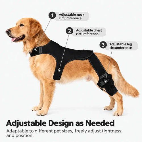 Adjustable Dog Leg Brace for Rear Legs, Breathable Support with Reflective Straps