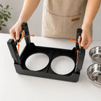 Adjustable Raised Dog Bowl, Elevated Feeding Station with 2 Stainless Steel Bowls