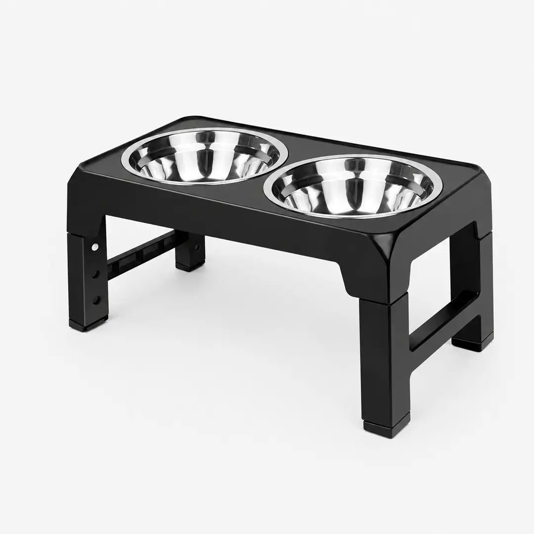 Adjustable Raised Dog Bowl, Elevated Feeding Station with 2 Stainless Steel Bowls