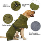 Adjustable Windproof Winter Dog Coat with Fleece Lining & Leash Opening