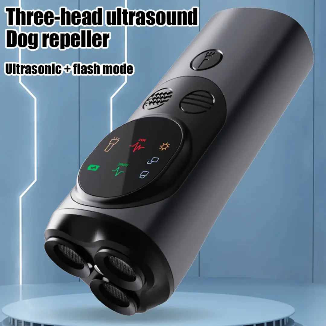 Anti Barking Dog Device, Rechargeable 3-Head Ultrasonic Repeller