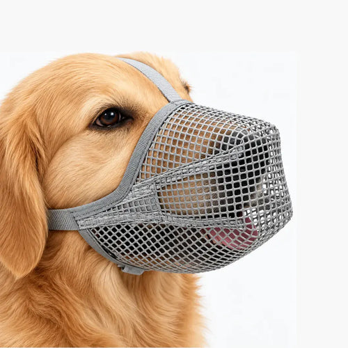 Breathable Dog Muzzle for Small & Large Dogs, Soft Mesh Adjustable Fit