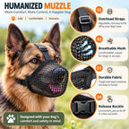 Breathable Dog Muzzle for Small & Large Dogs, Soft Mesh Adjustable Fit
