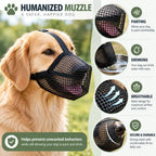 Breathable Dog Muzzle for Small & Large Dogs, Soft Mesh Adjustable Fit