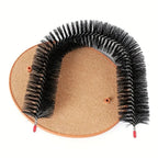 Cat Self Groomer for Indoor Cats, Arch Scratcher, Wooden Base