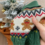 Christmas Dog Jumper for Small & Medium Dogs, Festive Fair Isle Knit