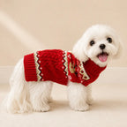 Christmas Dog Jumper for Small & Medium Dogs, Festive Fair Isle Knit