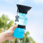 Compact Travel Portable Dog Water Bottle with 550ml Capacity & Foldable Bowl
