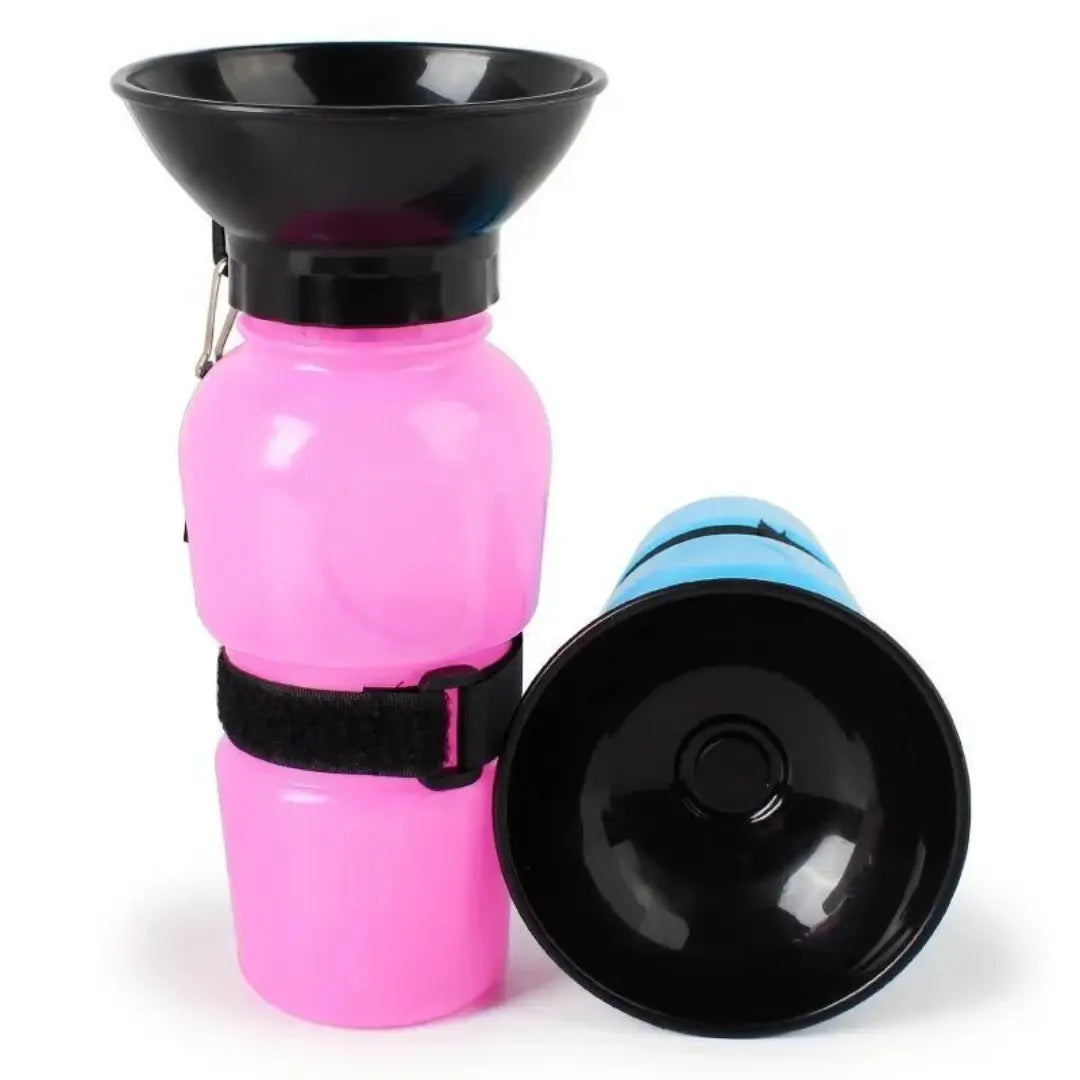 Compact Travel Portable Dog Water Bottle with 550ml Capacity & Foldable Bowl