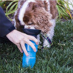 Compact Travel Portable Dog Water Bottle with 550ml Capacity & Foldable Bowl