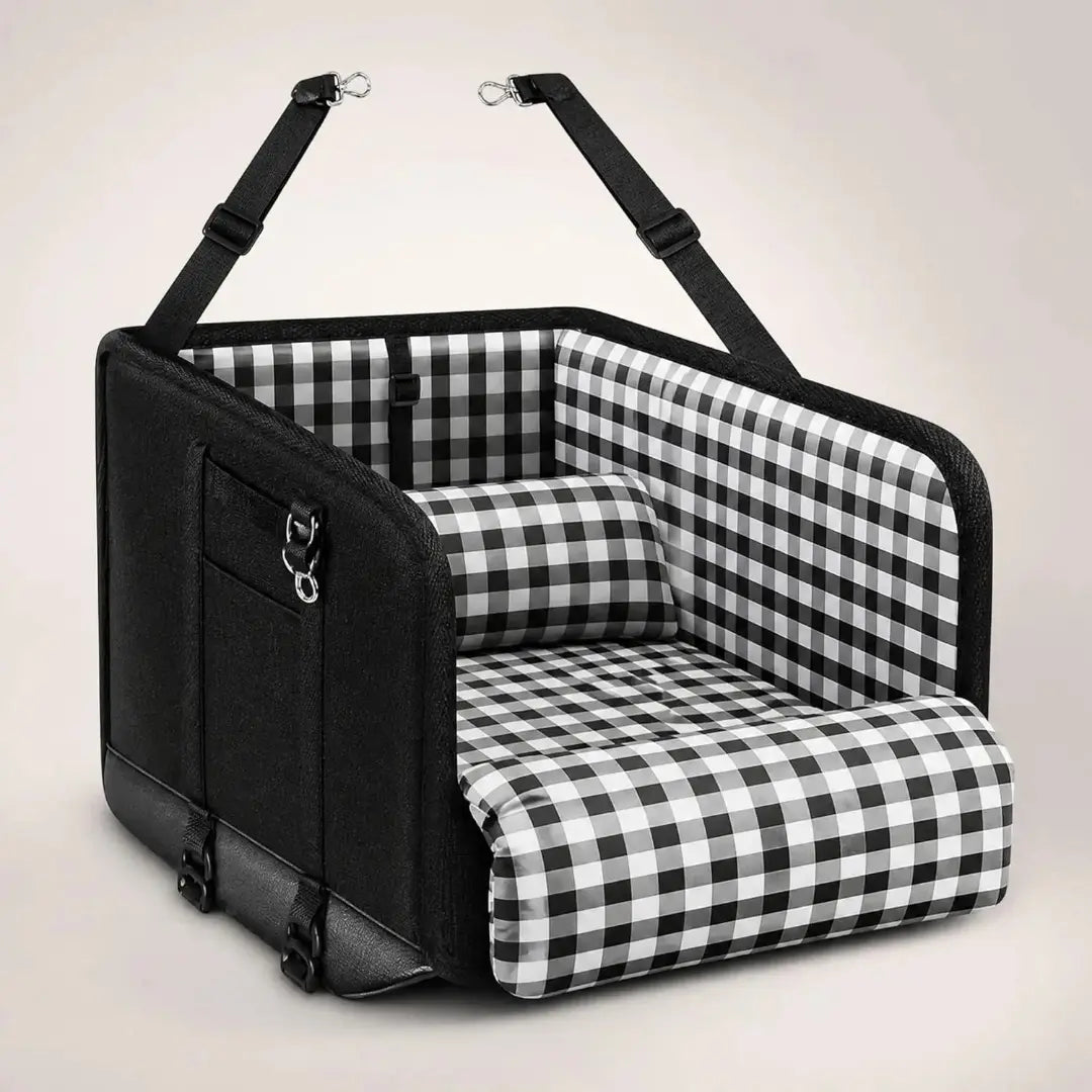Console Dog Car Seat Booster for Small Dogs & Cats, Safety Leash, Up to 5 kg