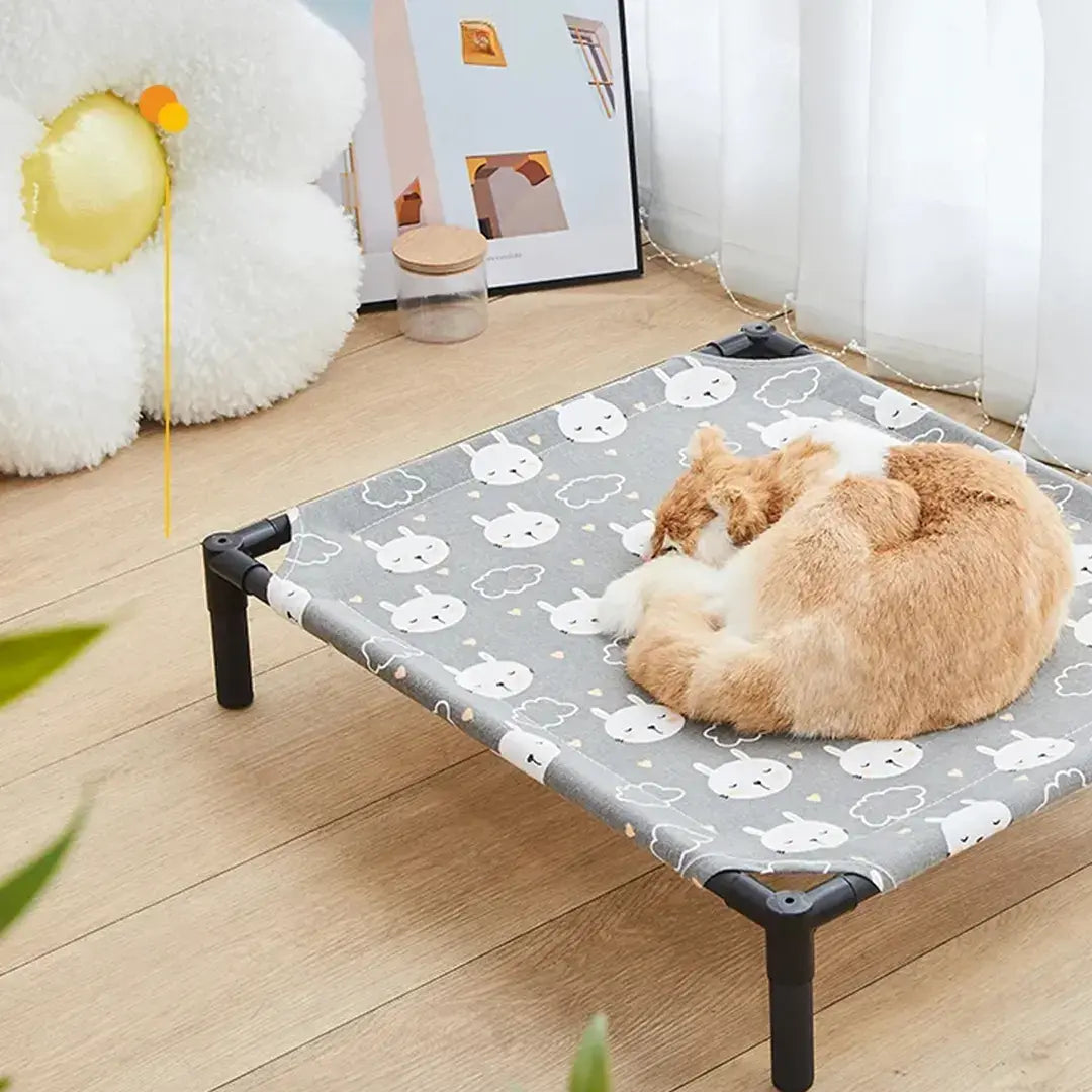 Cooling Mesh Elevated Pet Bed with Raised Frame for Dogs & Cats