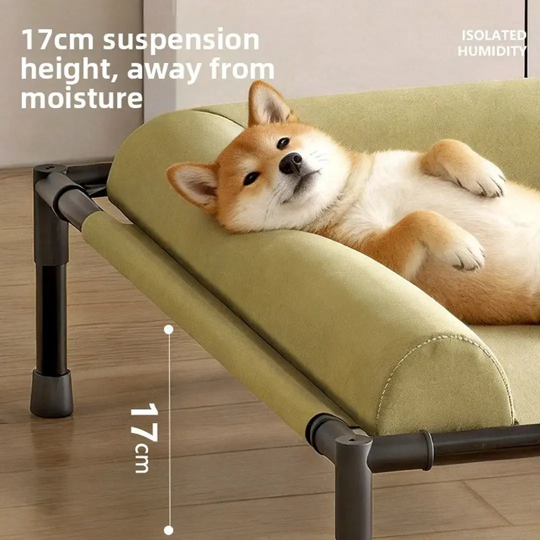 Cooling Raised Elevated Mesh Pet Bed with Removable Bolsters for Dogs & Cats