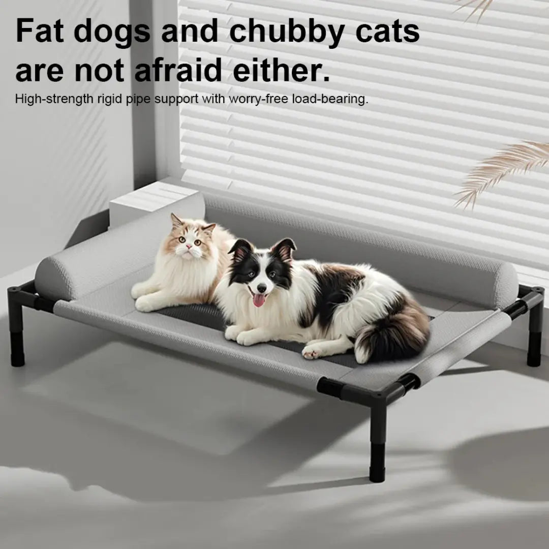 Cooling Raised Elevated Mesh Pet Bed with Removable Bolsters for Dogs & Cats