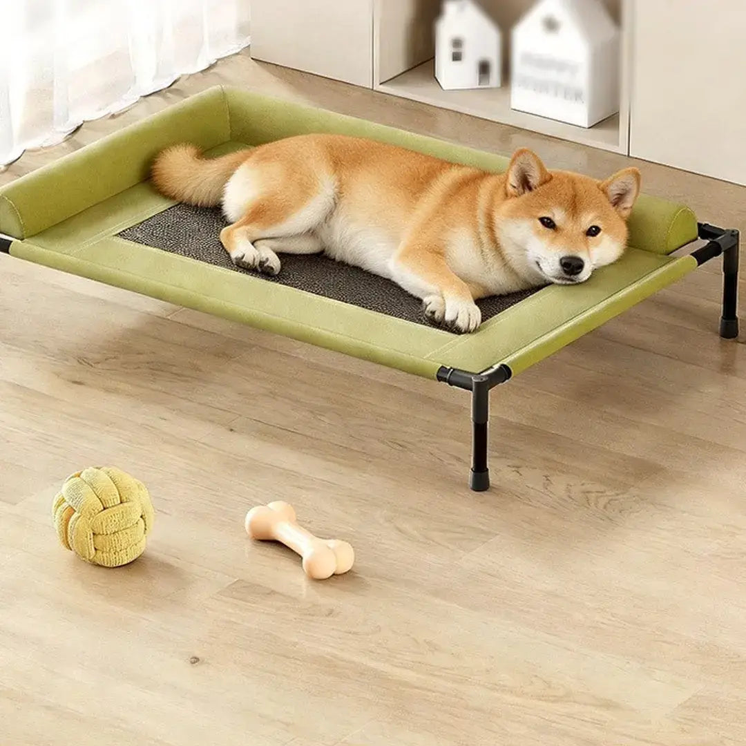Cooling Raised Elevated Mesh Pet Bed with Removable Bolsters for Dogs & Cats