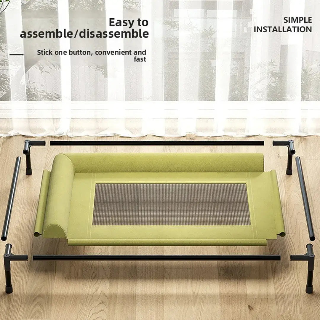 Cooling Raised Elevated Mesh Pet Bed with Removable Bolsters for Dogs & Cats