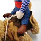 Cowboy Dog Costumes for Halloween, Funny Pet Rider Outfit for Small & Large Dogs