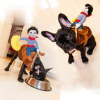 Cowboy Dog Costumes for Halloween, Funny Pet Rider Outfit for Small & Large Dogs