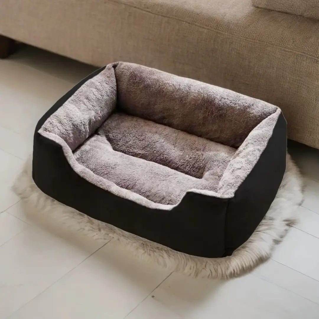 Cozy Basket-Style Pet Bed Cushion with Raised Plush Sides for Cats & Small Dogs