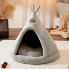 Cozy Hideaway Pet Teepee Tent with Plush Cushion for Cats & Small Dogs