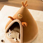 Cozy Hideaway Pet Teepee Tent with Plush Cushion for Cats & Small Dogs