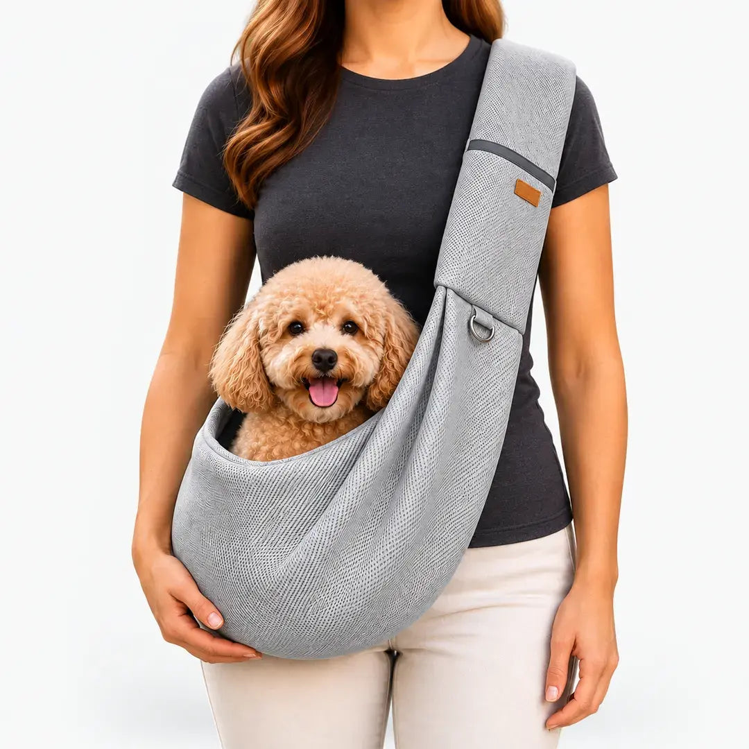 Crossbody Pet Sling Carrier for Small Dogs & Cats, Breathable Hands-Free Shoulder Bag