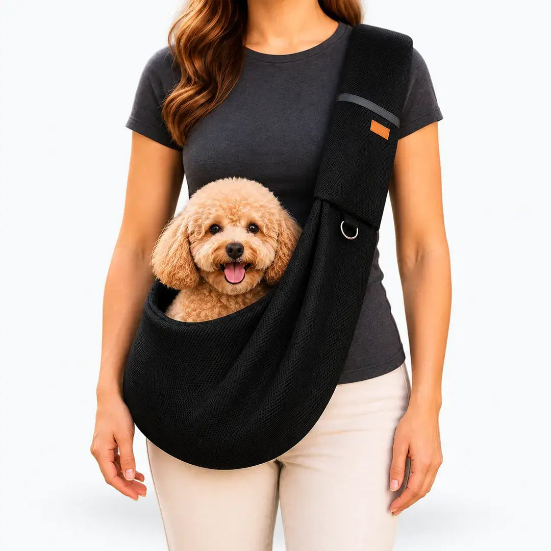 Crossbody Pet Sling Carrier for Small Dogs & Cats, Breathable Hands-Free Shoulder Bag