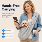 Crossbody Pet Sling Carrier for Small Dogs & Cats, Breathable Hands-Free Shoulder Bag