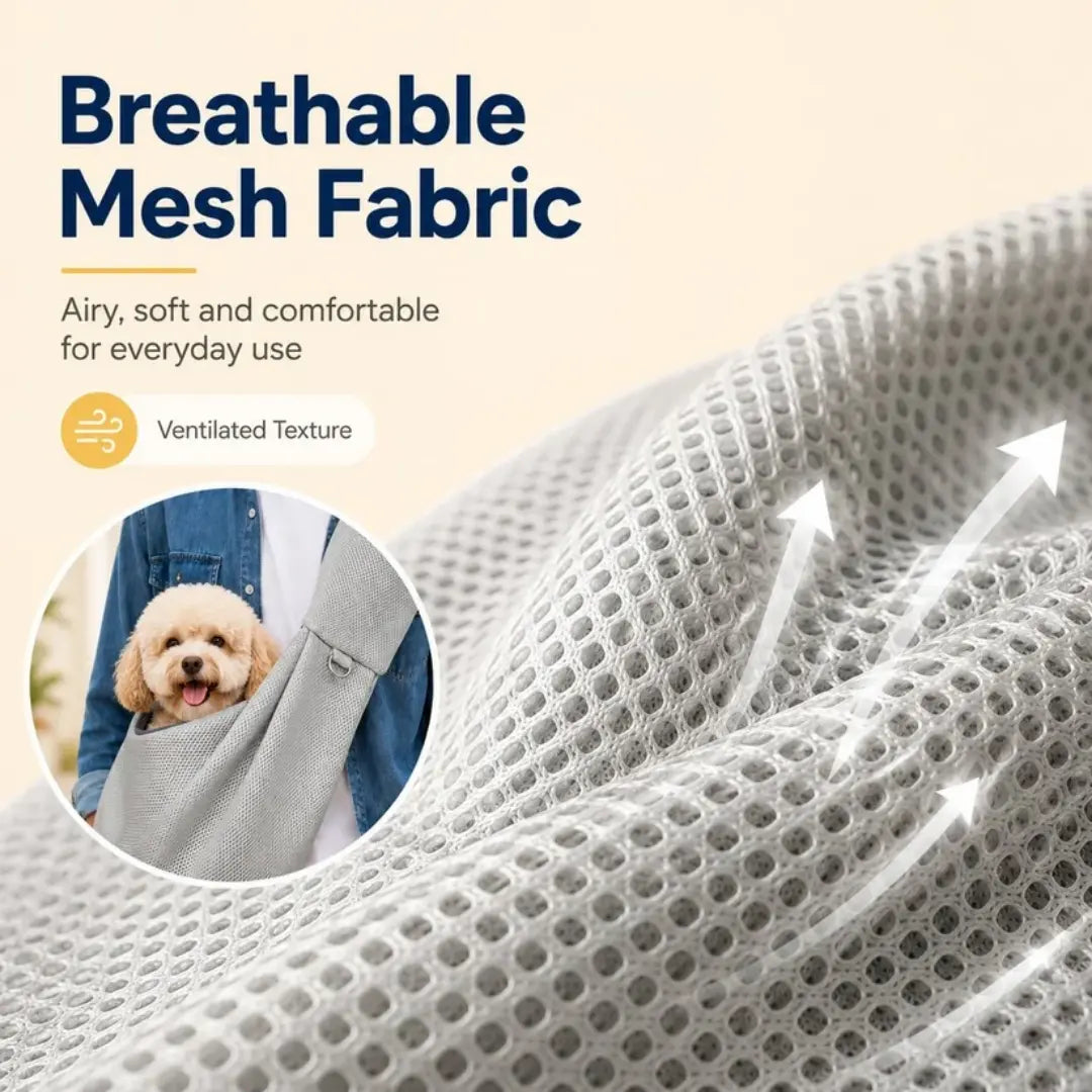 Crossbody Pet Sling Carrier for Small Dogs & Cats, Breathable Hands-Free Shoulder Bag