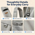 Crossbody Pet Sling Carrier for Small Dogs & Cats, Breathable Hands-Free Shoulder Bag