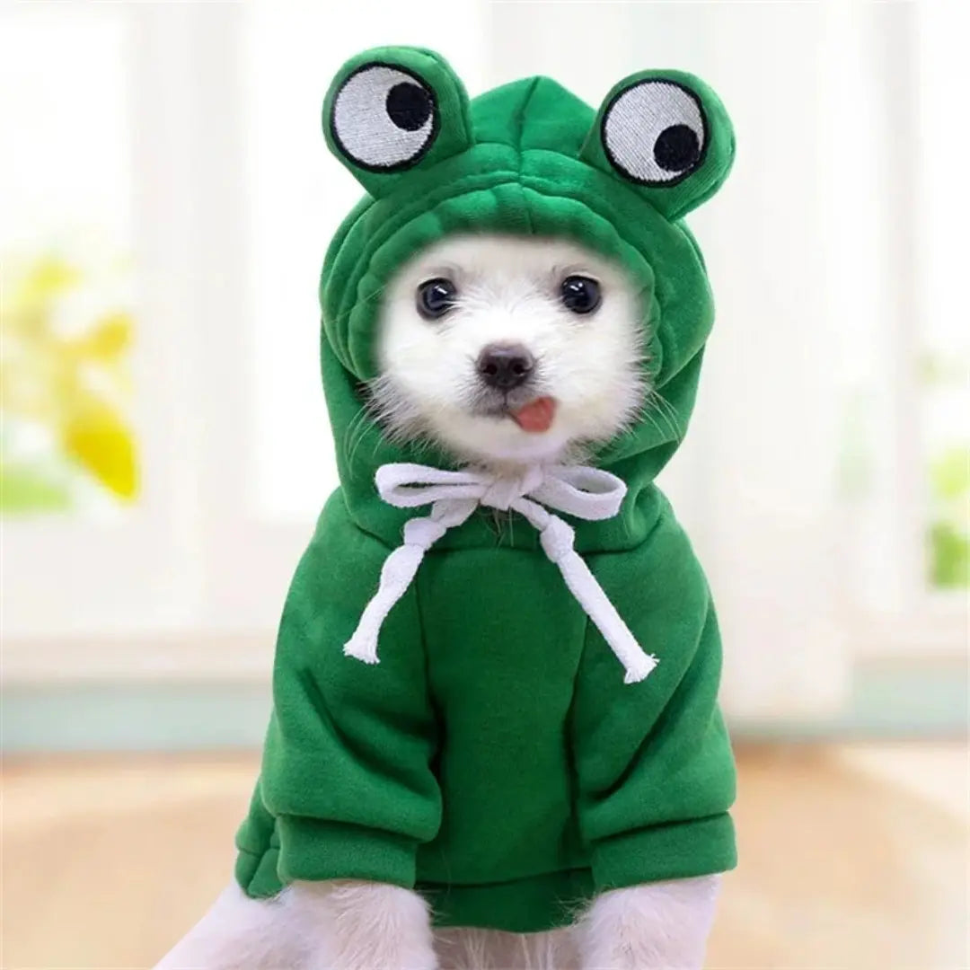 Cute Dog Clothes for Small Dogs, Warm Fleece Animal & Fruit Hoodie Costume