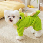 Dinosaur Dog Pajamas for Small Dogs, Warm Four-Leg Fleece Jumpsuit