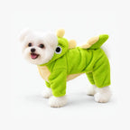 Dinosaur Dog Pajamas for Small Dogs, Warm Four-Leg Fleece Jumpsuit