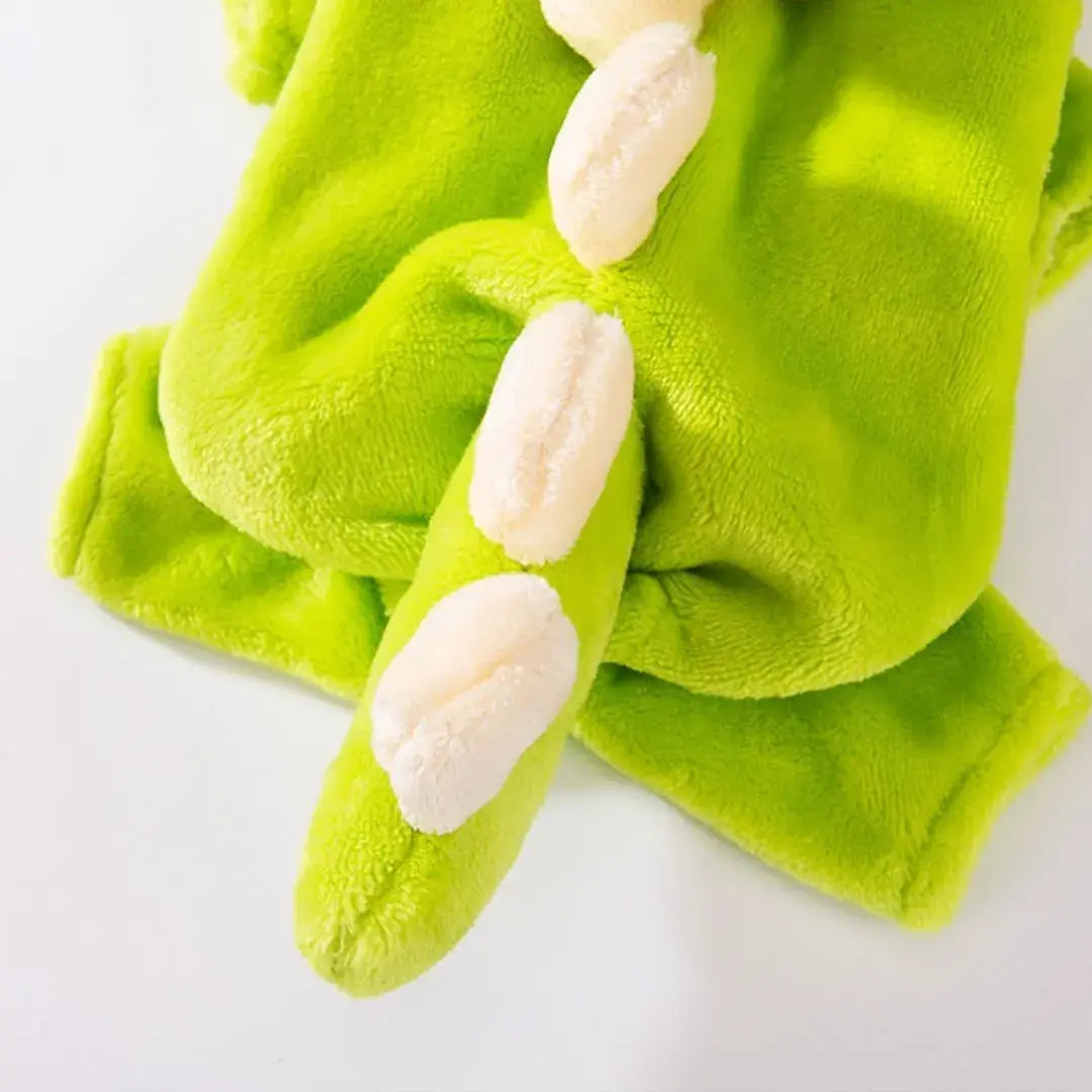 Dinosaur Dog Pajamas for Small Dogs, Warm Four-Leg Fleece Jumpsuit