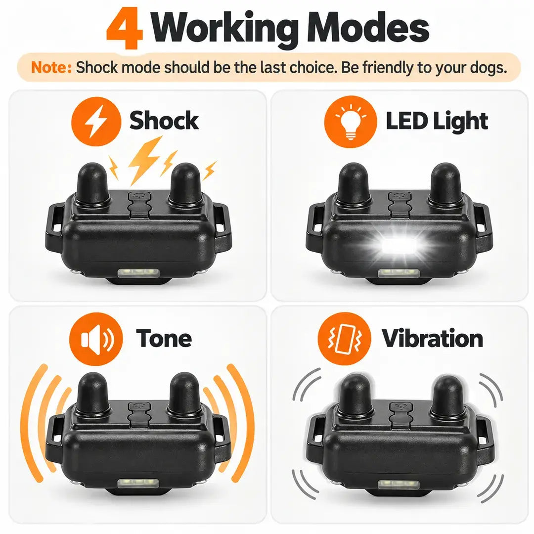 Dog Barking Training Collar with Remote Control, Waterproof Rechargeable Anti Barking Collar for All Dogs