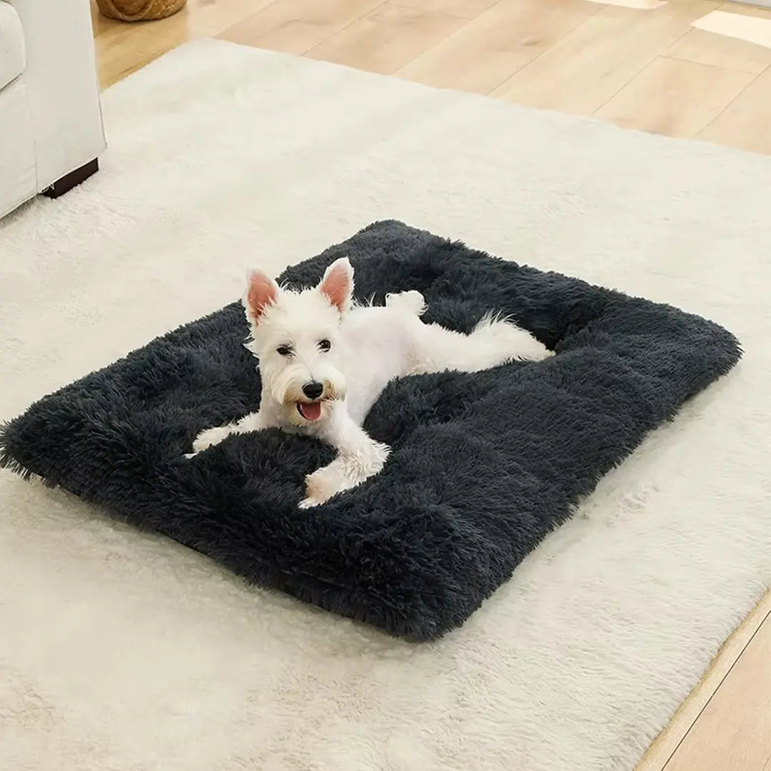 Dog Bed Mat for Small to Large Dogs, Plush Washable Sleeping Cushion