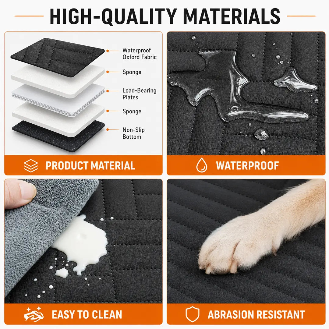 Dog Car Seat Cover for Back Seat Extension - Waterproof, Scratch-Resistant & Non-Slip Pet Hammock
