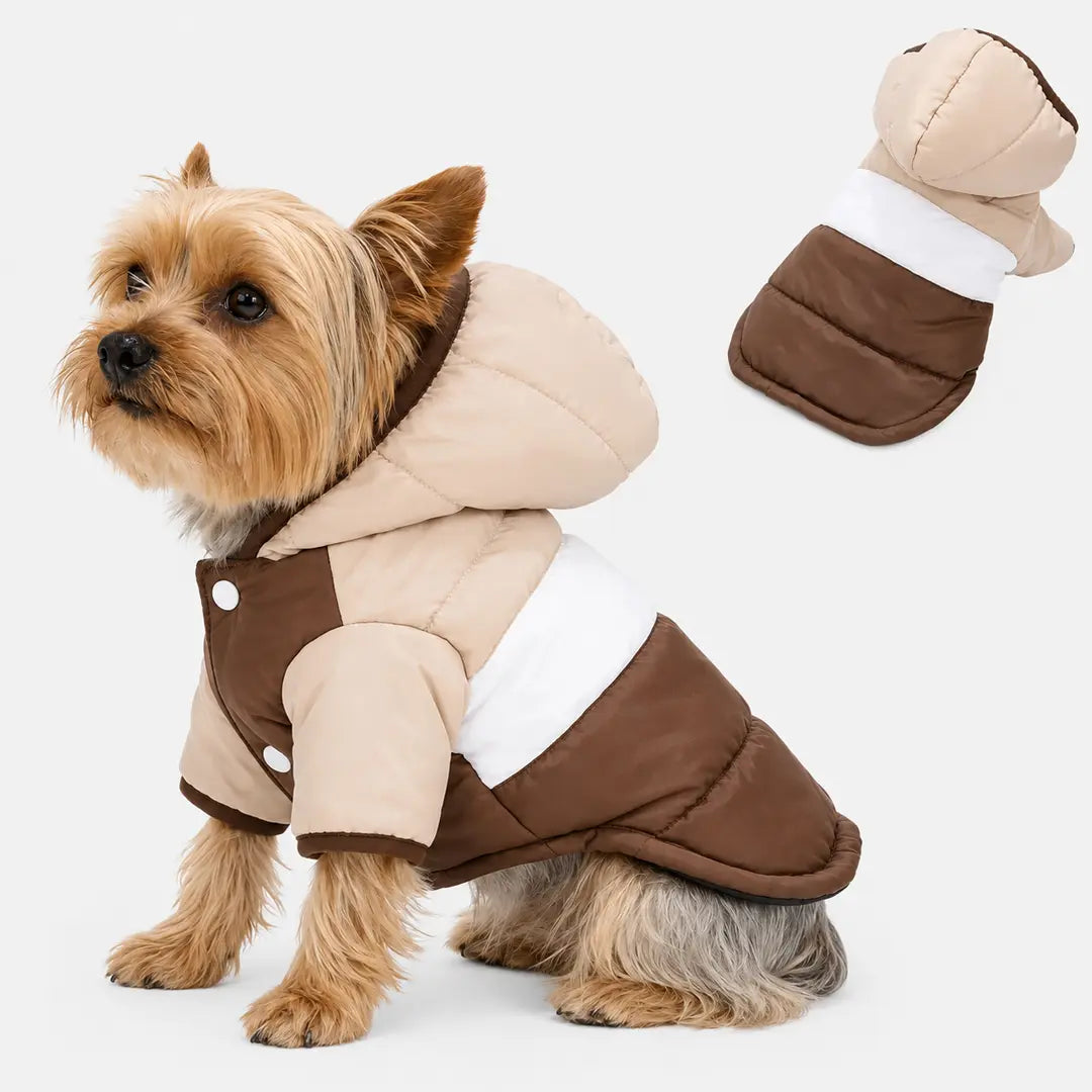Dog Coat for Small & Medium Dogs & Cats, Hooded Winter Jacket