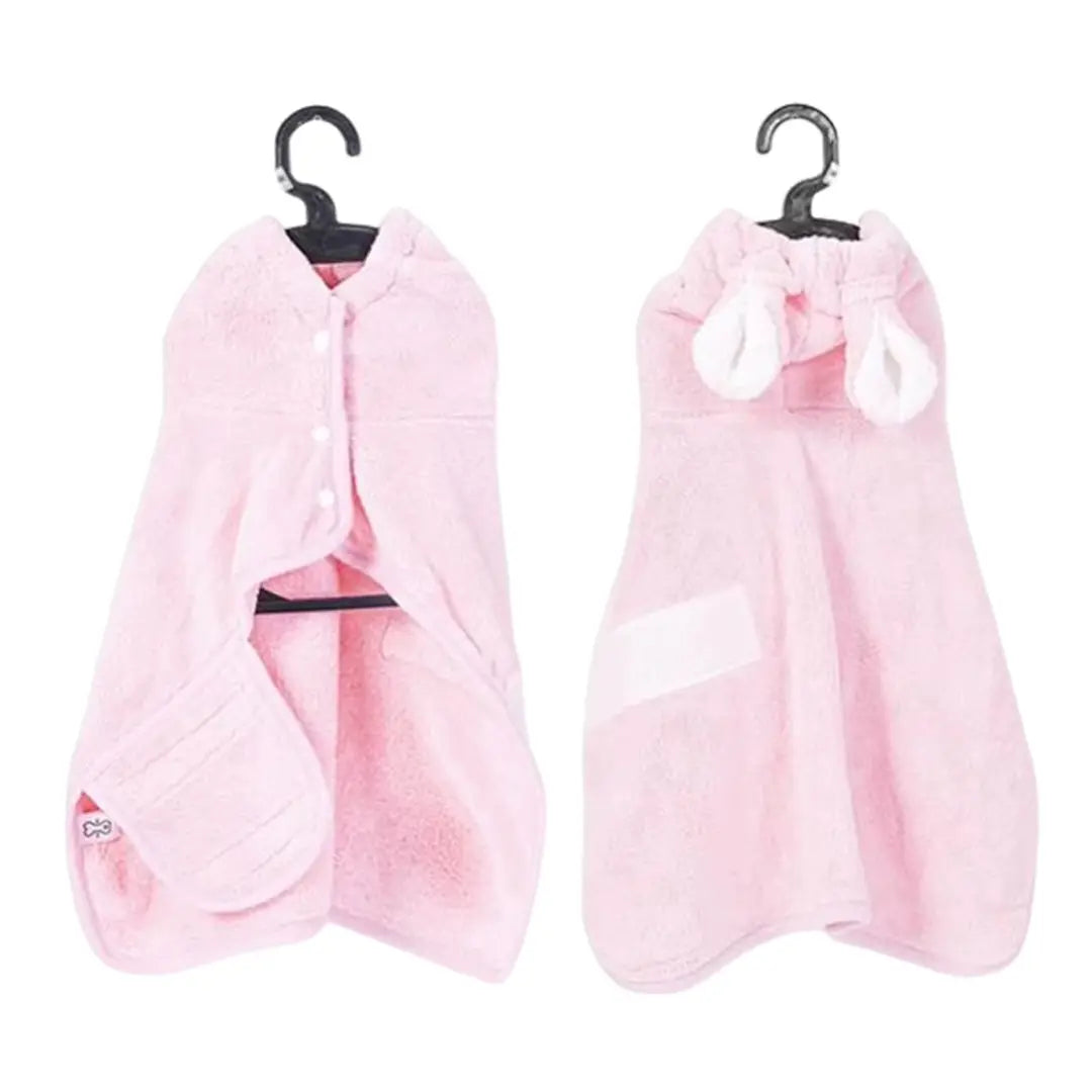 Dog Drying Coat for Dogs & Cats, Hooded Quick-Dry Bathrobe