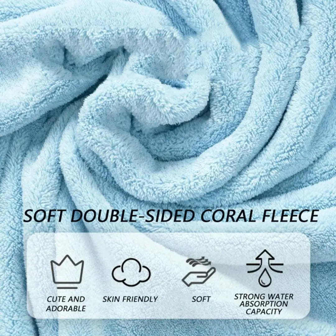 Dog Drying Coat for Dogs & Cats, Hooded Quick-Dry Bathrobe