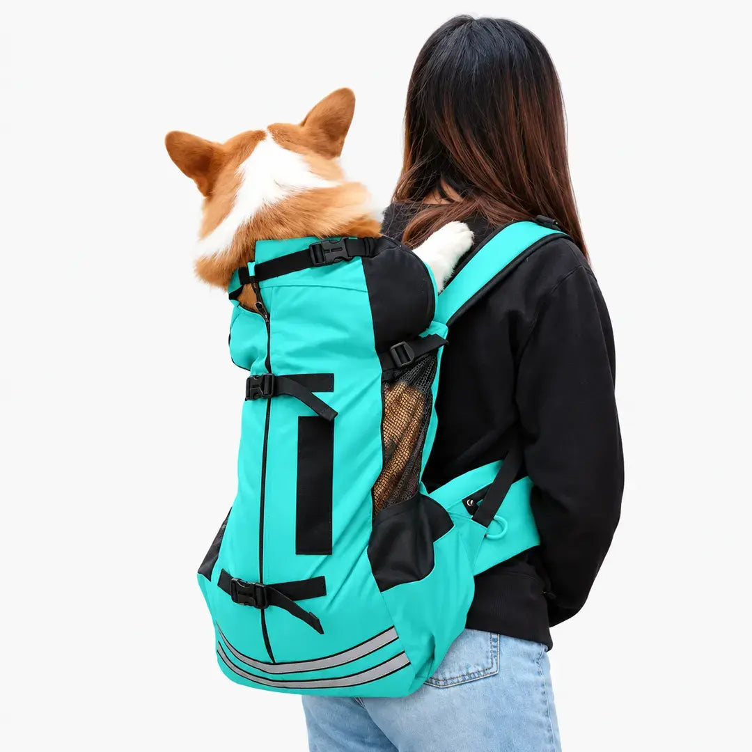 Dog Travel Backpack for Medium Dogs, Waterproof Carrier for Corgi & Shiba Inu