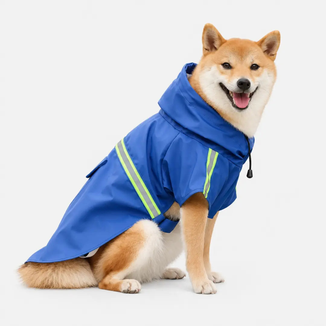Dog Waterproof Coat for Small to Large Dogs, Reflective Hooded Raincoat