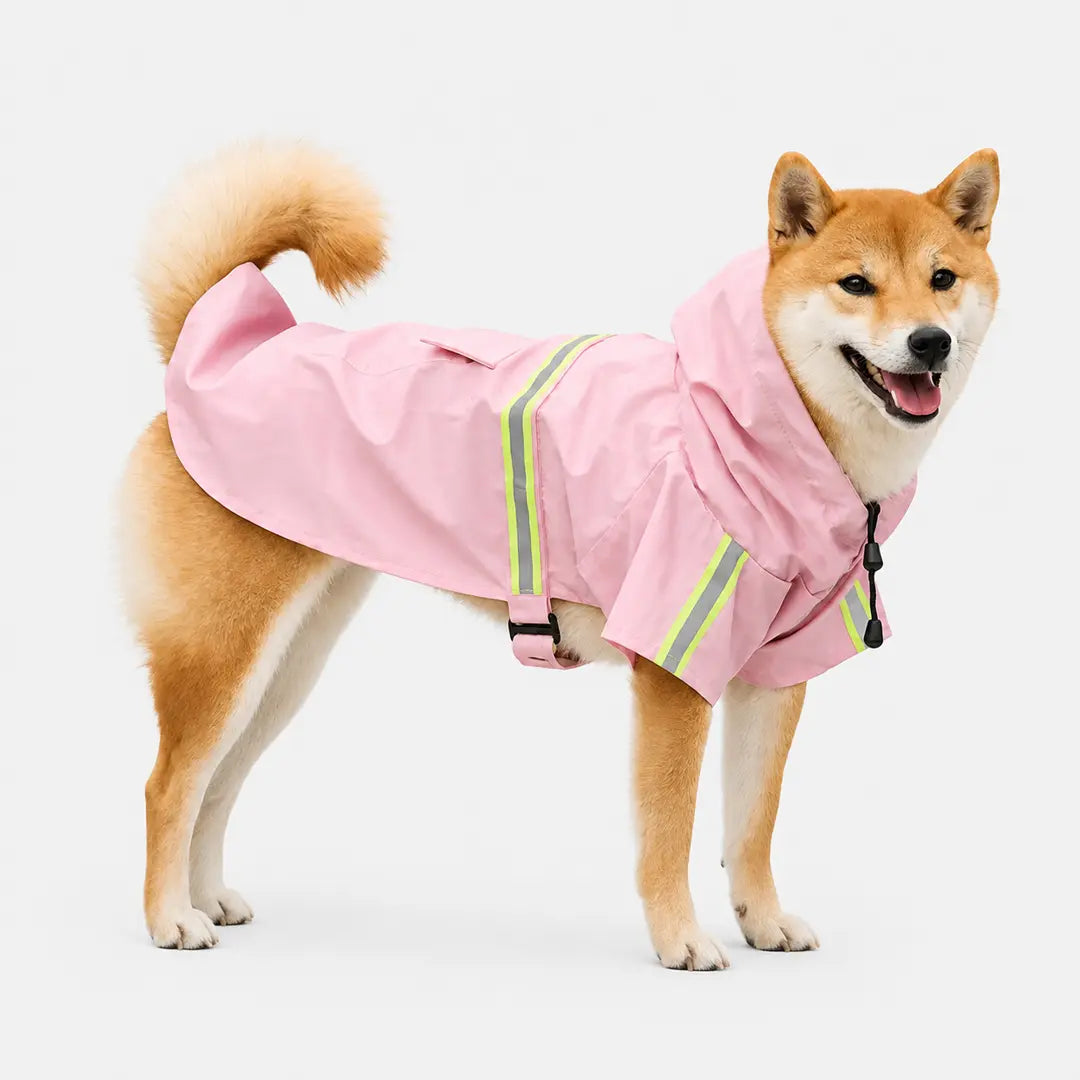 Dog Waterproof Coat for Small to Large Dogs, Reflective Hooded Raincoat