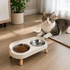 Double Pet Feeder, Stainless Steel Food and Water Bowls with Splash Guard