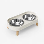 Double Pet Feeder, Stainless Steel Food and Water Bowls with Splash Guard